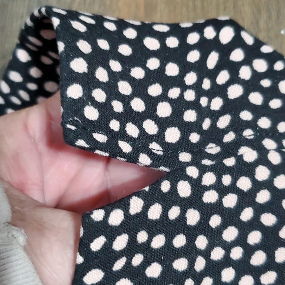 Talbots black with pink polka-dot pattern stretch trouser pants - Picture 4 of 8